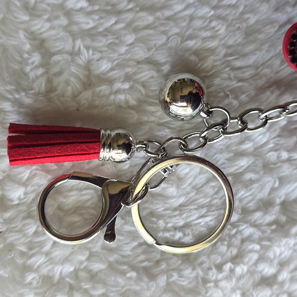 Red Rhinestone Ladybug Keychain - Picture 5 of 5